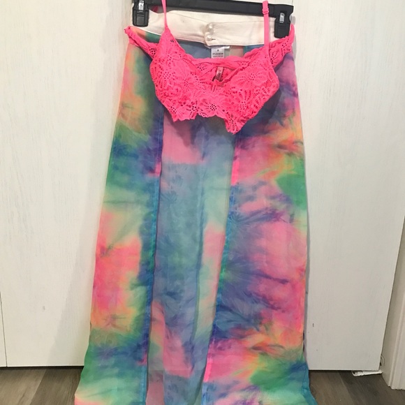 Dresses & Skirts - Rainbow high-low festival skirt